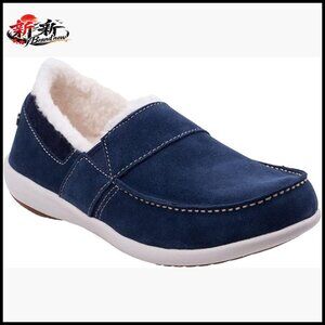 Soft Genuine Suede Slippers with Orthotic Support Footbed